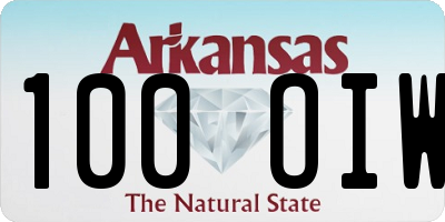AR license plate 100OIW