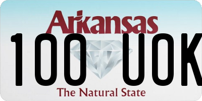 AR license plate 100UOK