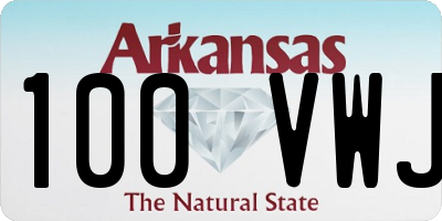 AR license plate 100VWJ