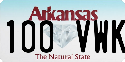 AR license plate 100VWK