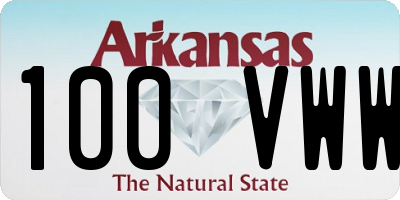 AR license plate 100VWW