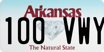 AR license plate 100VWY