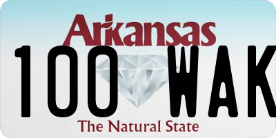 AR license plate 100WAK
