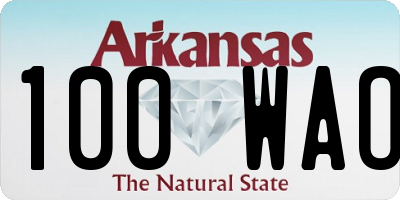 AR license plate 100WAO