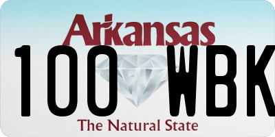 AR license plate 100WBK