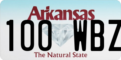 AR license plate 100WBZ