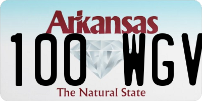 AR license plate 100WGV
