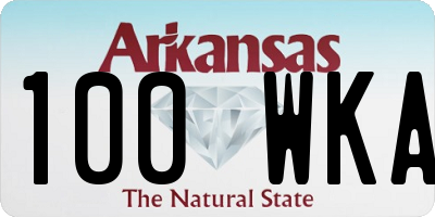 AR license plate 100WKA
