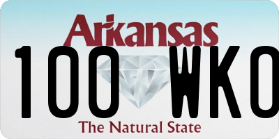 AR license plate 100WKO