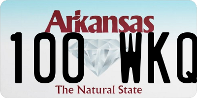 AR license plate 100WKQ