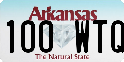 AR license plate 100WTQ