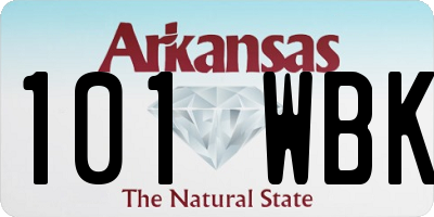 AR license plate 101WBK