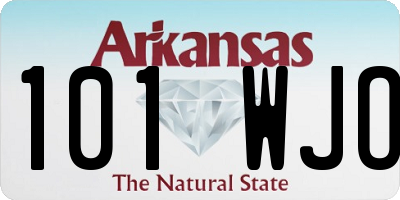AR license plate 101WJO
