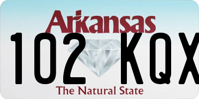 AR license plate 102KQX