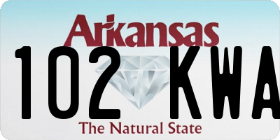 AR license plate 102KWA