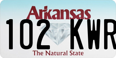 AR license plate 102KWR