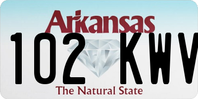 AR license plate 102KWV