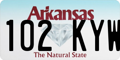 AR license plate 102KYW
