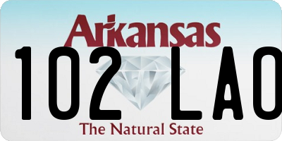 AR license plate 102LAO