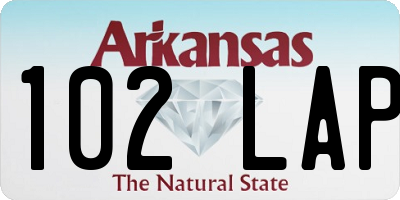 AR license plate 102LAP