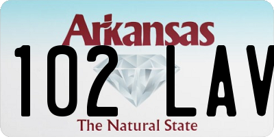 AR license plate 102LAV