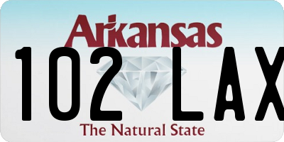 AR license plate 102LAX
