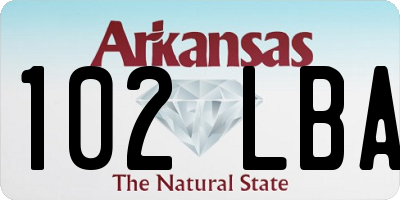 AR license plate 102LBA