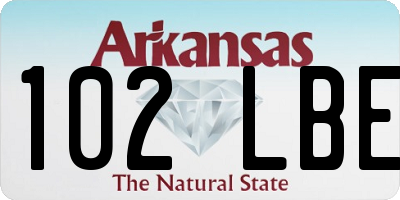 AR license plate 102LBE