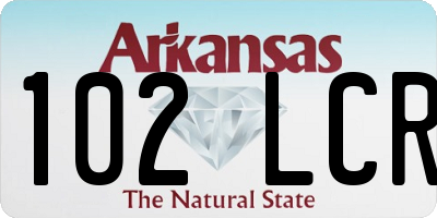 AR license plate 102LCR