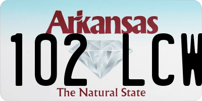 AR license plate 102LCW