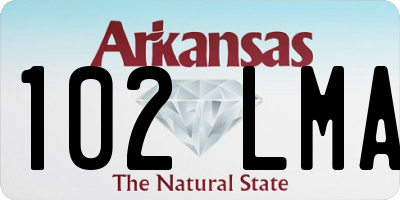 AR license plate 102LMA