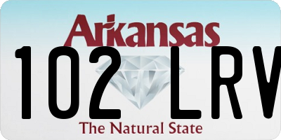 AR license plate 102LRV