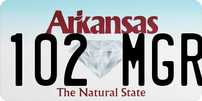 AR license plate 102MGR