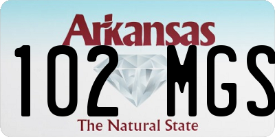 AR license plate 102MGS