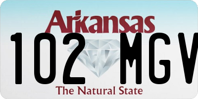 AR license plate 102MGV