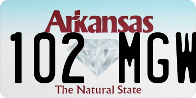 AR license plate 102MGW