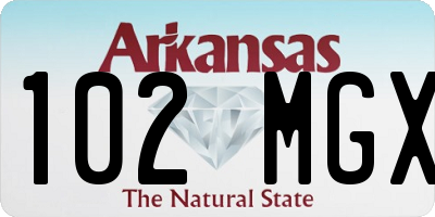 AR license plate 102MGX