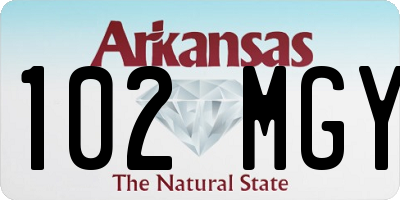 AR license plate 102MGY