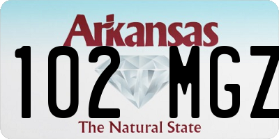 AR license plate 102MGZ