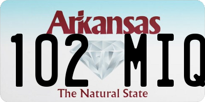 AR license plate 102MIQ