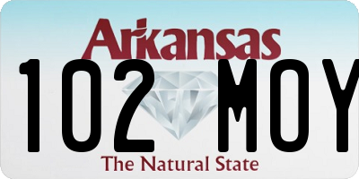 AR license plate 102MOY