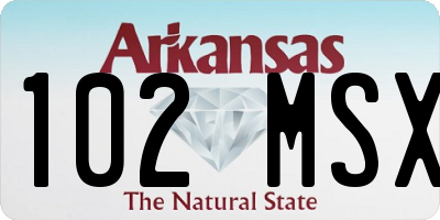 AR license plate 102MSX