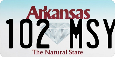 AR license plate 102MSY