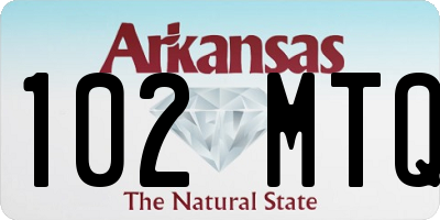 AR license plate 102MTQ