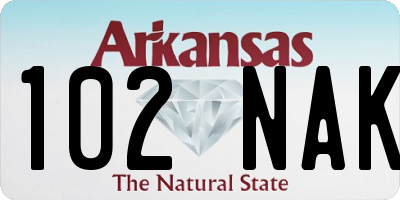 AR license plate 102NAK