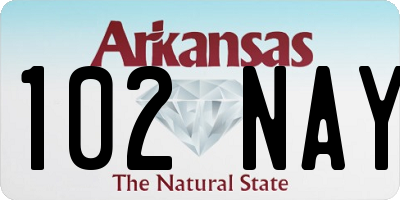 AR license plate 102NAY