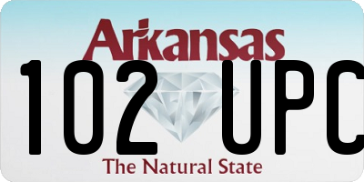 AR license plate 102UPC