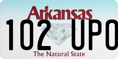 AR license plate 102UPO