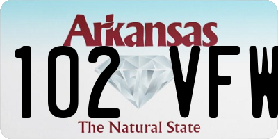 AR license plate 102VFW