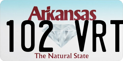 AR license plate 102VRT